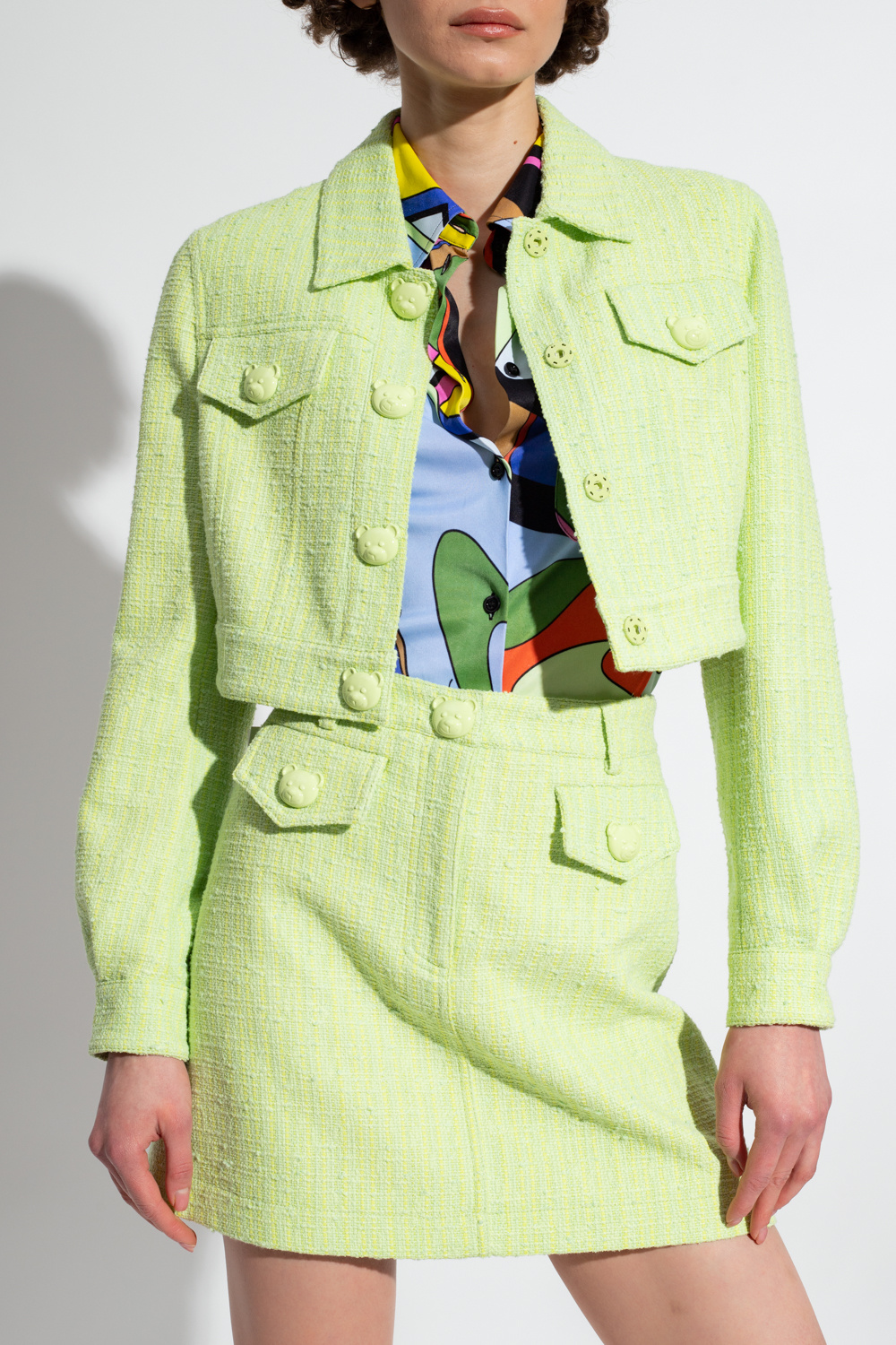 MLVINCE CHECK TWEED SHIRTS green